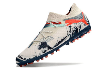 Men's Puma Future Ultimate MG Multi Ground Low-Tops Football Boots - Beige/Blue/Red