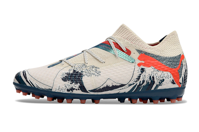 Men's Puma Future Ultimate MG Multi Ground Low-Tops Football Boots - Beige/Blue/Red