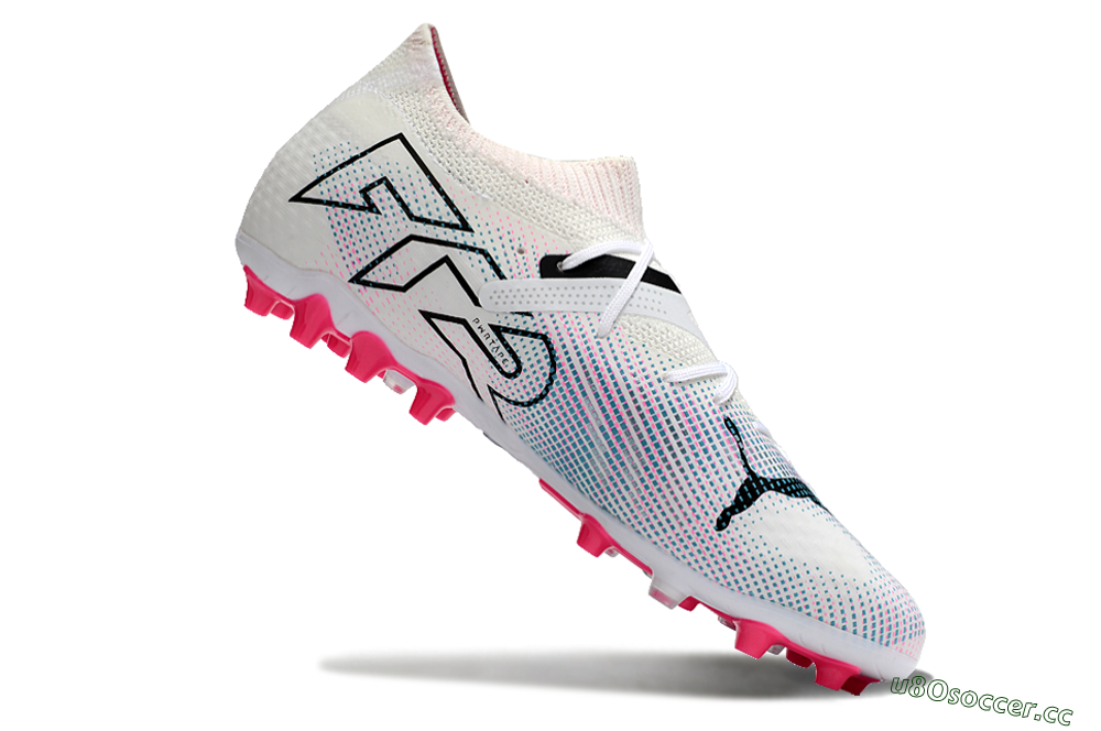 Men's Puma Future Ultimate MG Multi Ground Low-Tops Football Boots - White/Black/Pink 4