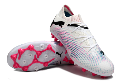 Men's Puma Future Ultimate MG Multi Ground Low-Tops Football Boots - White/Black/Pink