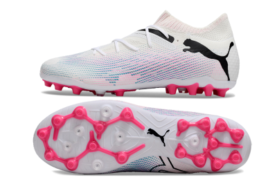 Men's Puma Future Ultimate MG Multi Ground Low-Tops Football Boots - White/Black/Pink