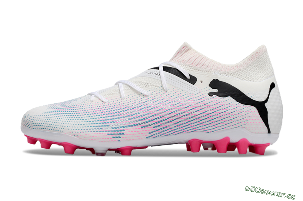 Men's Puma Future Ultimate MG Multi Ground Low-Tops Football Boots - White/Black/Pink 0
