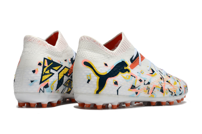 Men's Puma Future Ultimate MG Multi Ground Low-Tops Football Boots - White/Pink/Yellow/Black