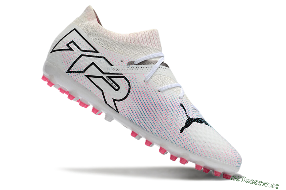 Men's Puma Future Ultimate MG Multi Ground Low-Tops Football Boots - White/Pink/Blue/Black 4