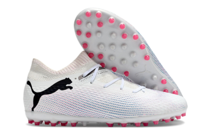 Men's Puma Future Ultimate MG Multi Ground Low-Tops Football Boots - White/Pink/Blue/Black