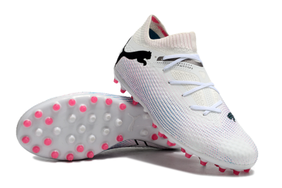 Men's Puma Future Ultimate MG Multi Ground Low-Tops Football Boots - White/Pink/Blue/Black