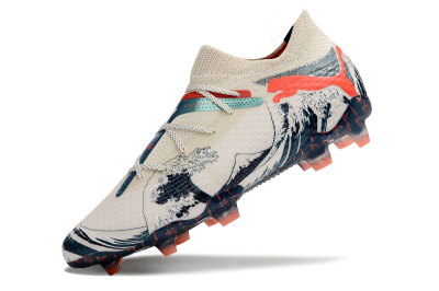 Men's Puma Future Ultimate FG Firm Ground Low-Tops Football Boots - Beige/Blue/Red