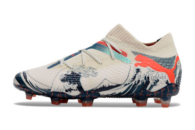 Men's Puma Future Ultimate FG Firm Ground Low-Tops Football Boots - Beige/Blue/Red