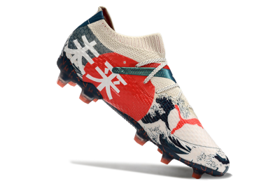 Men's Puma Future Ultimate FG Firm Ground Low-Tops Football Boots - Beige/Blue/Red