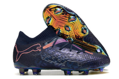 Men's Puma Future Ultimate FG Firm Ground Low-Tops Football Boots - Blue/Purple/Pink