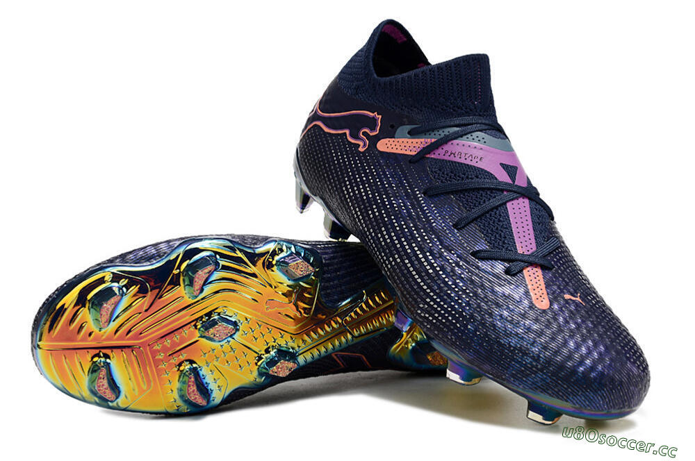 Men's Puma Future Ultimate FG Firm Ground Low-Tops Football Boots - Blue/Purple/Pink 3