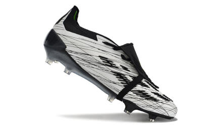 Men's Adidas Predator Elite Foldover Tongue FG Firm Ground Low-Tops Football Boots - White/Black/Yellow