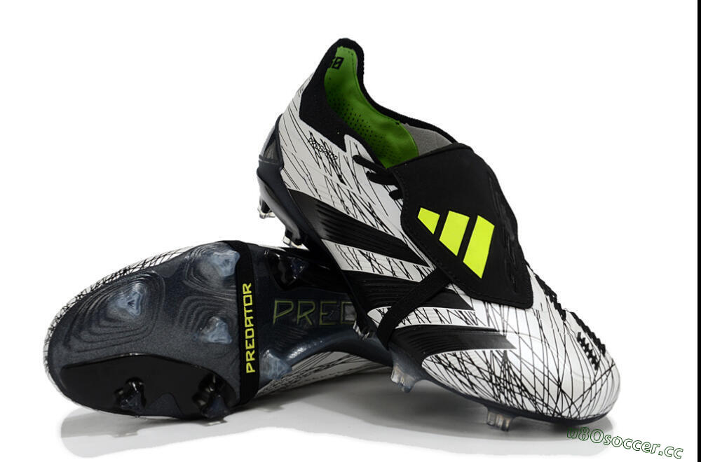 Men's Adidas Predator Elite Foldover Tongue FG Firm Ground Low-Tops Football Boots - White/Black/Yellow 3