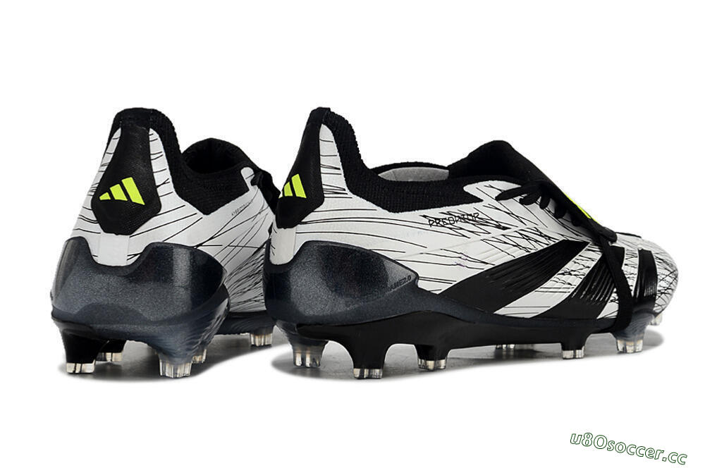 Men's Adidas Predator Elite Foldover Tongue FG Firm Ground Low-Tops Football Boots - White/Black/Yellow 6