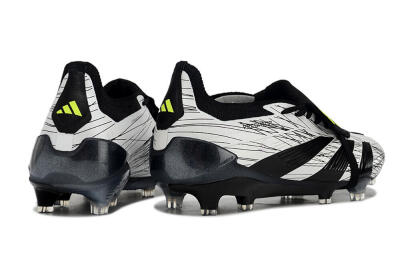 Men's Adidas Predator Elite Foldover Tongue FG Firm Ground Low-Tops Football Boots - White/Black/Yellow