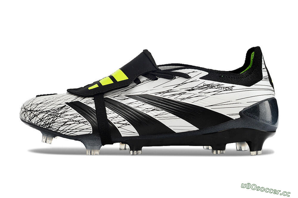 Men's Adidas Predator Elite Foldover Tongue FG Firm Ground Low-Tops Football Boots - White/Black/Yellow 0
