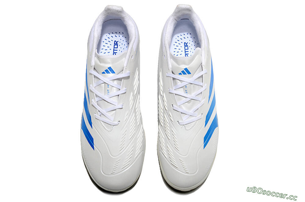 Unisex Adidas Predator 24 Elite TF Artificial Turf Low-Tops Football Shoes - Beige/White/Blue 4
