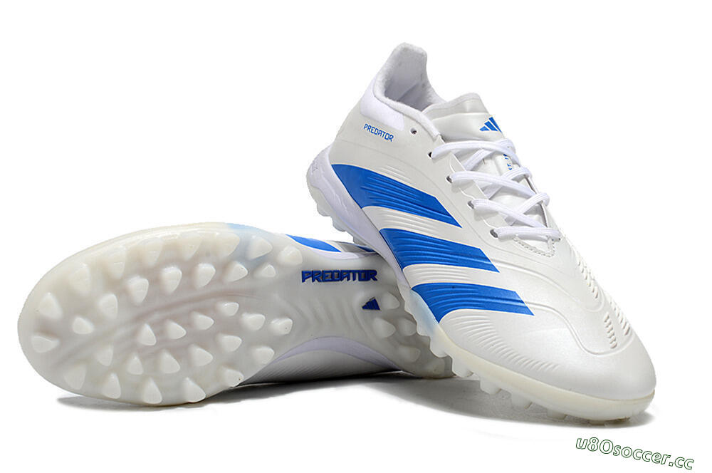 Unisex Adidas Predator 24 Elite TF Artificial Turf Low-Tops Football Shoes - Beige/White/Blue 3