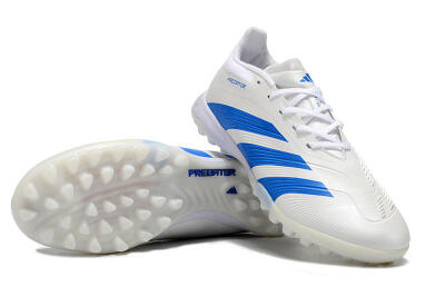 Unisex Adidas Predator 24 Elite TF Artificial Turf Low-Tops Football Shoes - Beige/White/Blue
