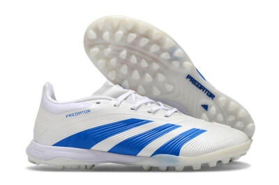 Unisex Adidas Predator 24 Elite TF Artificial Turf Low-Tops Football Shoes - Beige/White/Blue