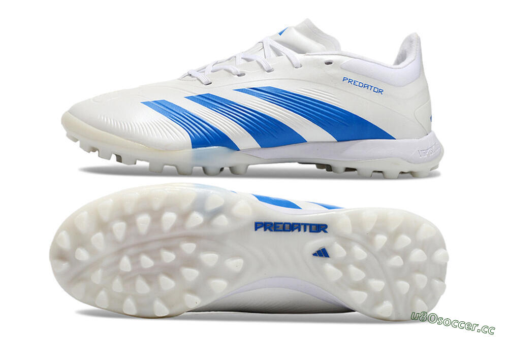 Unisex Adidas Predator 24 Elite TF Artificial Turf Low-Tops Football Shoes - Beige/White/Blue 1