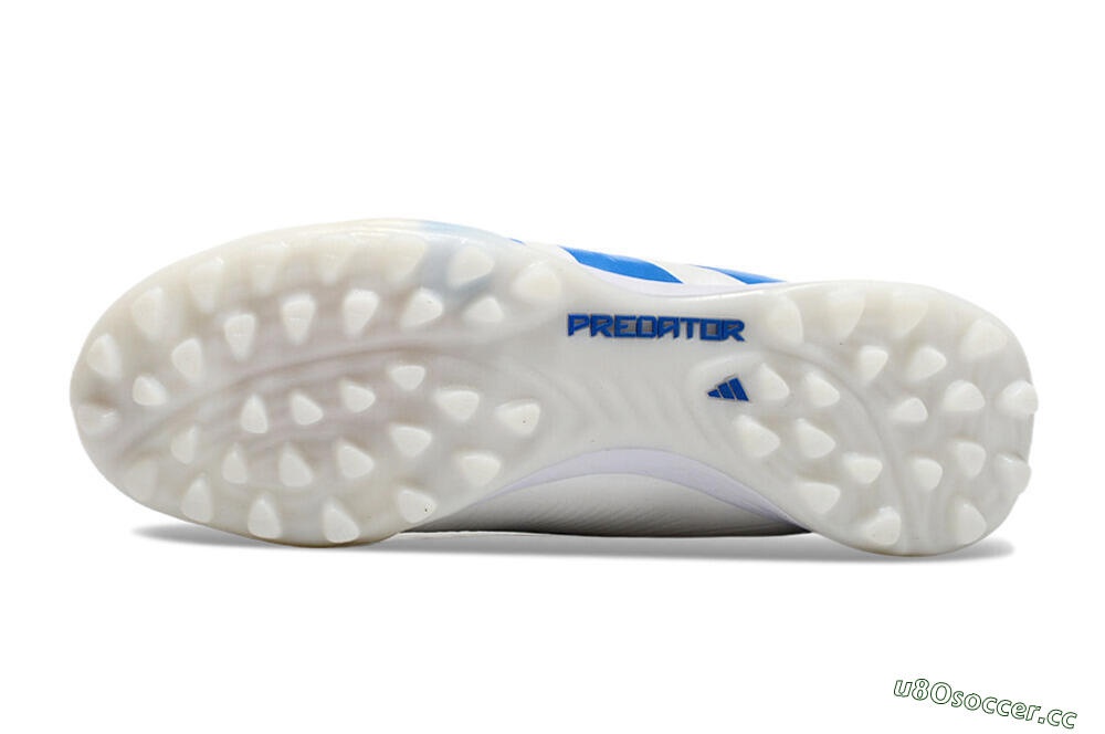 Unisex Adidas Predator 24 Elite TF Artificial Turf Low-Tops Football Shoes - Beige/White/Blue 6