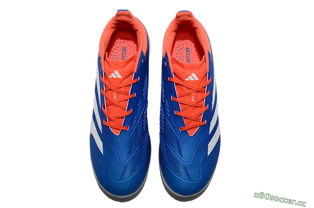 Unisex Adidas Predator 24 Elite TF Artificial Turf Low-Tops Football Shoes - Blue/Red/White 4