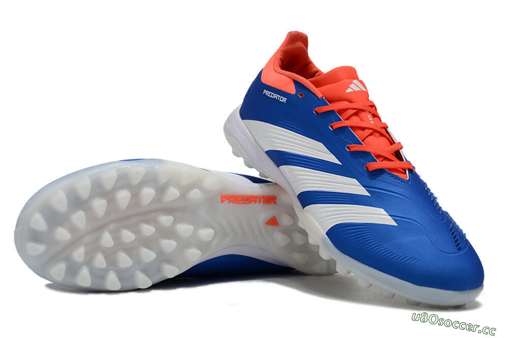 Unisex Adidas Predator 24 Elite TF Artificial Turf Low-Tops Football Shoes - Blue/Red/White 3