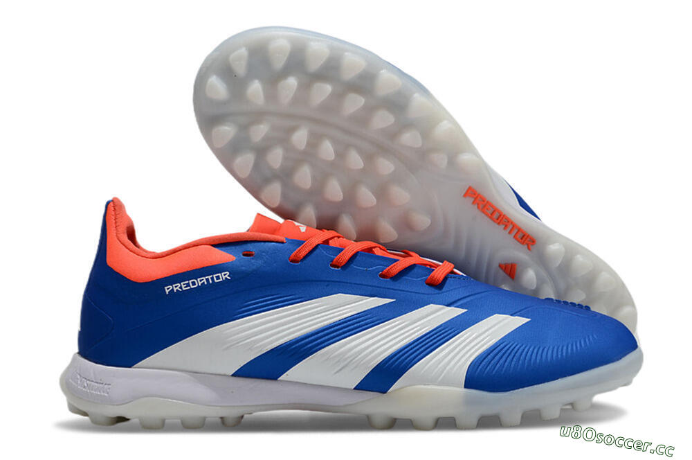 Unisex Adidas Predator 24 Elite TF Artificial Turf Low-Tops Football Shoes - Blue/Red/White 2