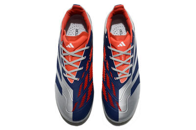 Unisex Adidas Predator 24 Elite TF Artificial Turf Low-Tops Football Shoes - Silver/Blue/Red