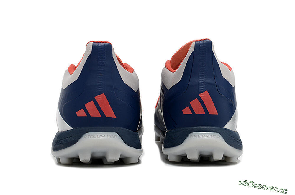 Unisex Adidas Predator 24 Elite TF Artificial Turf Low-Tops Football Shoes - Silver/Blue/Red 7