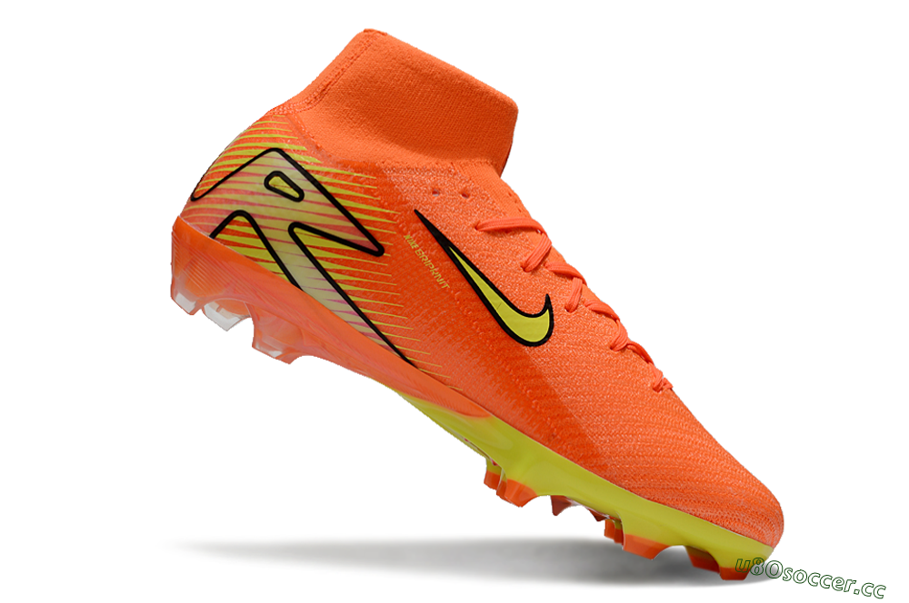 Men's Nike Air Zoom Mercurial Superfly 10 Elite FG Firm Ground High-Tops Football Boots - Red/Yellow/Black 4