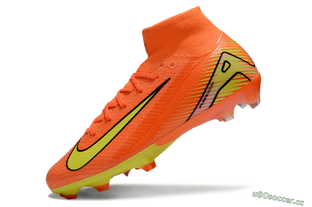 Men's Nike Air Zoom Mercurial Superfly 10 Elite FG Firm Ground High-Tops Football Boots - Red/Yellow/Black 5