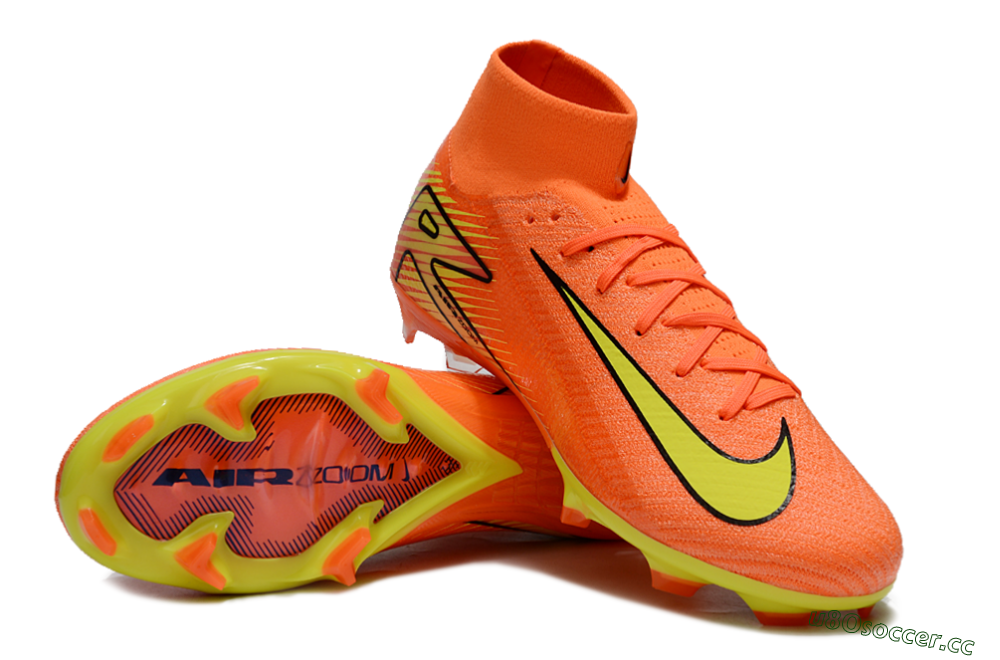 Men's Nike Air Zoom Mercurial Superfly 10 Elite FG Firm Ground High-Tops Football Boots - Red/Yellow/Black 3