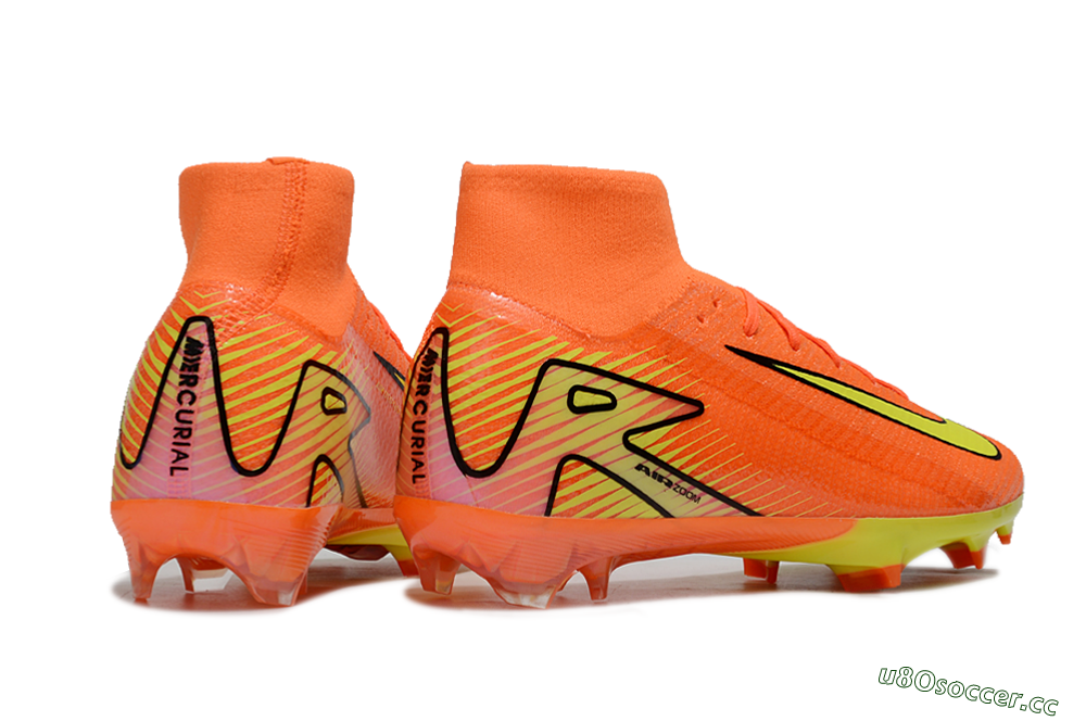 Men's Nike Air Zoom Mercurial Superfly 10 Elite FG Firm Ground High-Tops Football Boots - Red/Yellow/Black 6