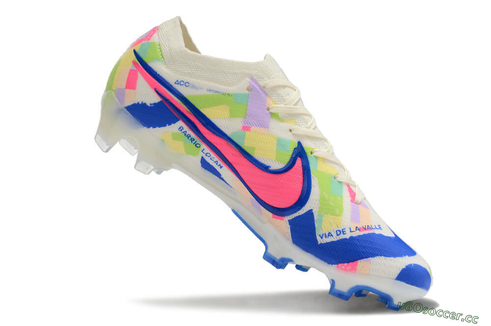 Unisex Nike Air Zoom Mercurial Vapor 15 Elite FG Firm Ground Low-Tops Football Boots - Beige/Blue/Yellow/Pink 4