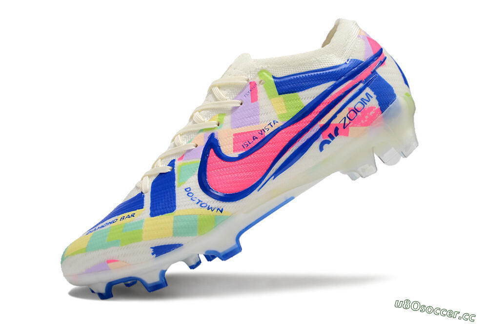 Unisex Nike Air Zoom Mercurial Vapor 15 Elite FG Firm Ground Low-Tops Football Boots - Beige/Blue/Yellow/Pink 5