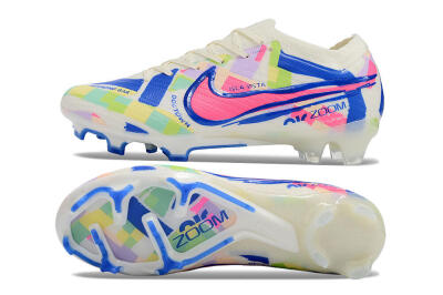 Unisex Nike Air Zoom Mercurial Vapor 15 Elite FG Firm Ground Low-Tops Football Boots - Beige/Blue/Yellow/Pink