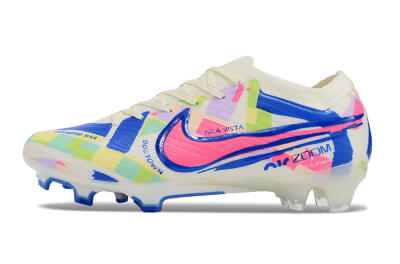 Unisex Nike Air Zoom Mercurial Vapor 15 Elite FG Firm Ground Low-Tops Football Boots - Beige/Blue/Yellow/Pink