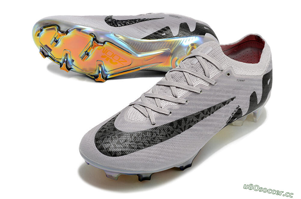 Unisex Nike Air Zoom Mercurial Vapor 15 Elite FG Firm Ground Low-Tops Football Boots - Grey/Black/Gold 3