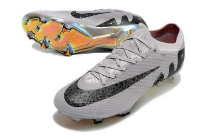 Unisex Nike Air Zoom Mercurial Vapor 15 Elite FG Firm Ground Low-Tops Football Boots - Grey/Black/Gold