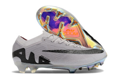 Unisex Nike Air Zoom Mercurial Vapor 15 Elite FG Firm Ground Low-Tops Football Boots - Grey/Black/Gold