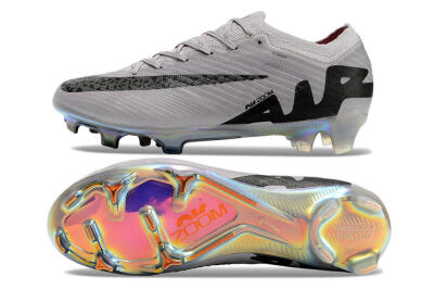 Unisex Nike Air Zoom Mercurial Vapor 15 Elite FG Firm Ground Low-Tops Football Boots - Grey/Black/Gold