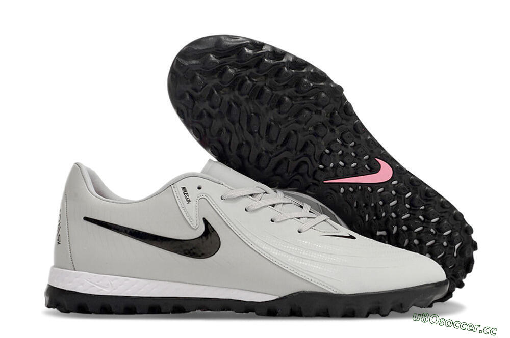 Men's Nike Phantom GX 2 Acad LV8 TF Artificial Turf Low-Tops Football Shoes - Grey/Black/White 2
