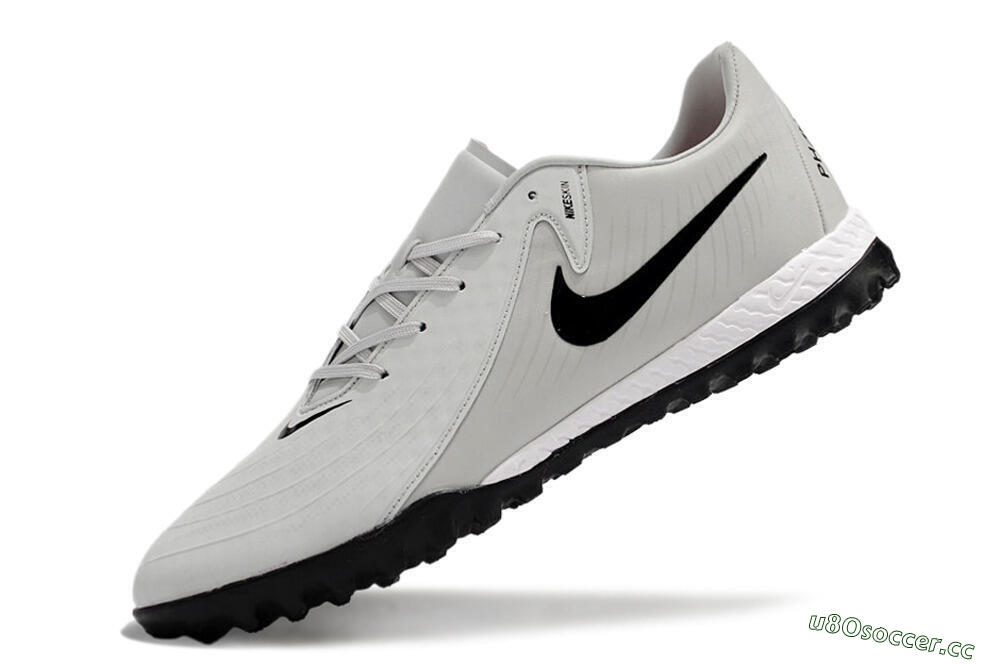 Men's Nike Phantom GX 2 Acad LV8 TF Artificial Turf Low-Tops Football Shoes - Grey/Black/White 5