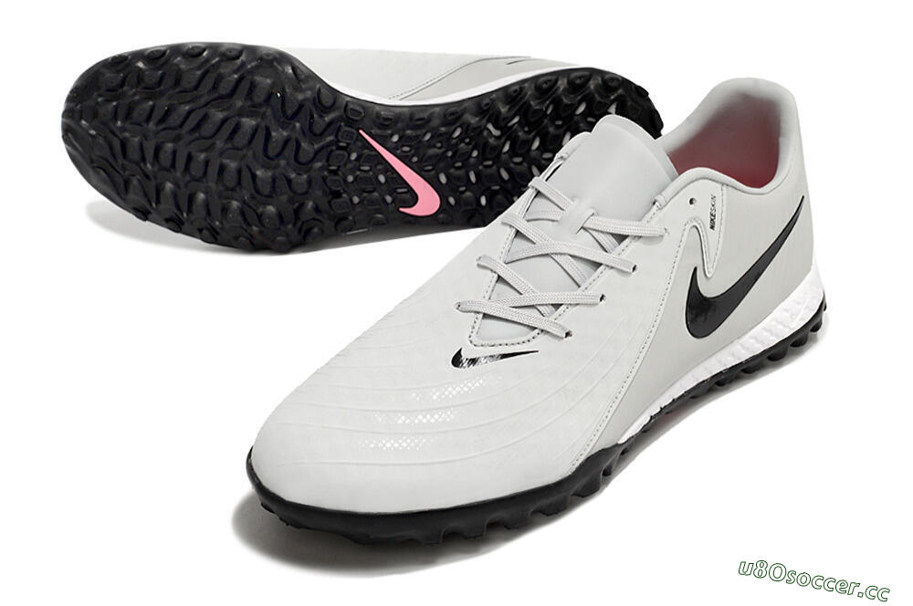 Men's Nike Phantom GX 2 Acad LV8 TF Artificial Turf Low-Tops Football Shoes - Grey/Black/White 3