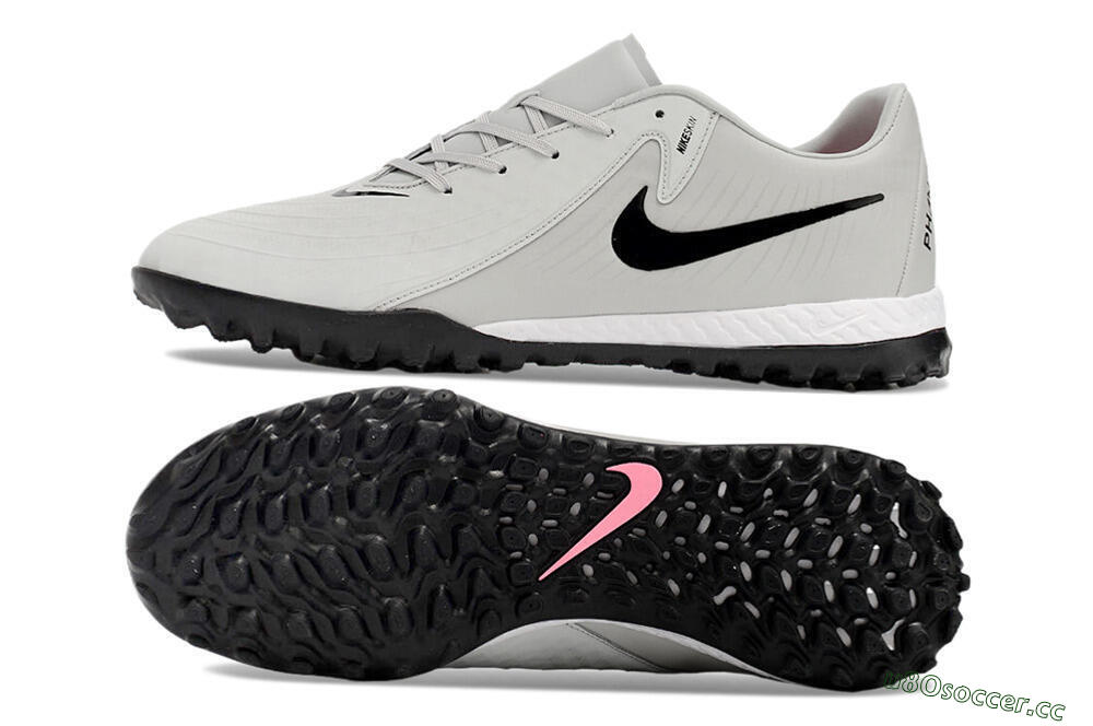 Men's Nike Phantom GX 2 Acad LV8 TF Artificial Turf Low-Tops Football Shoes - Grey/Black/White 1