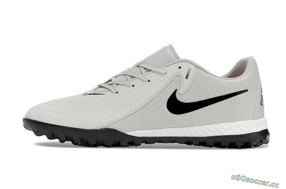 Men's Nike Phantom GX 2 Acad LV8 TF Artificial Turf Low-Tops Football Shoes - Grey/Black/White 0
