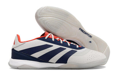 Men's Adidas Predator 24 Elite IC Indoor & Futsal Low-Tops Football Shoes - Grey/Blue/Red