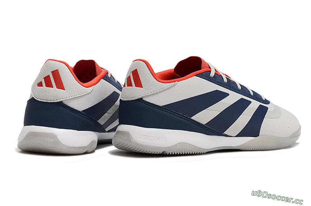 Men's Adidas Predator 24 Elite IC Indoor & Futsal Low-Tops Football Shoes - Grey/Blue/Red 6
